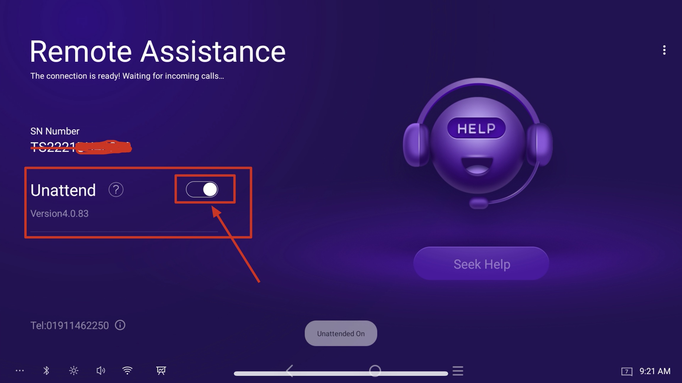 Turning on Remote Assistance